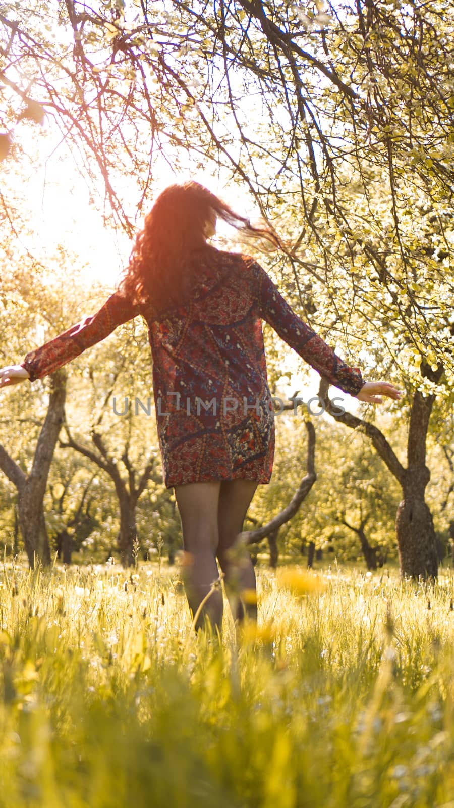 Beautiful Young Woman Outdoor. Enjoy Nature. Healthy Smiling Girl in Park by natali_brill