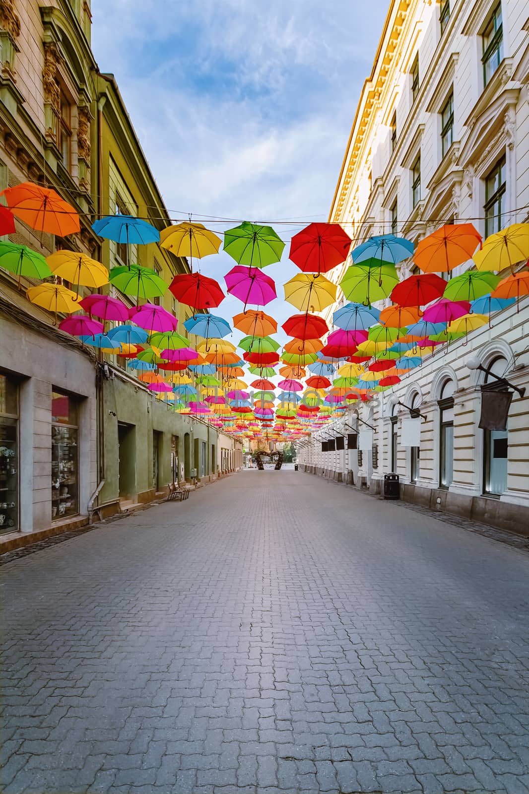 Umbrella street (Alba Iulia street) in Timisoara, Romania