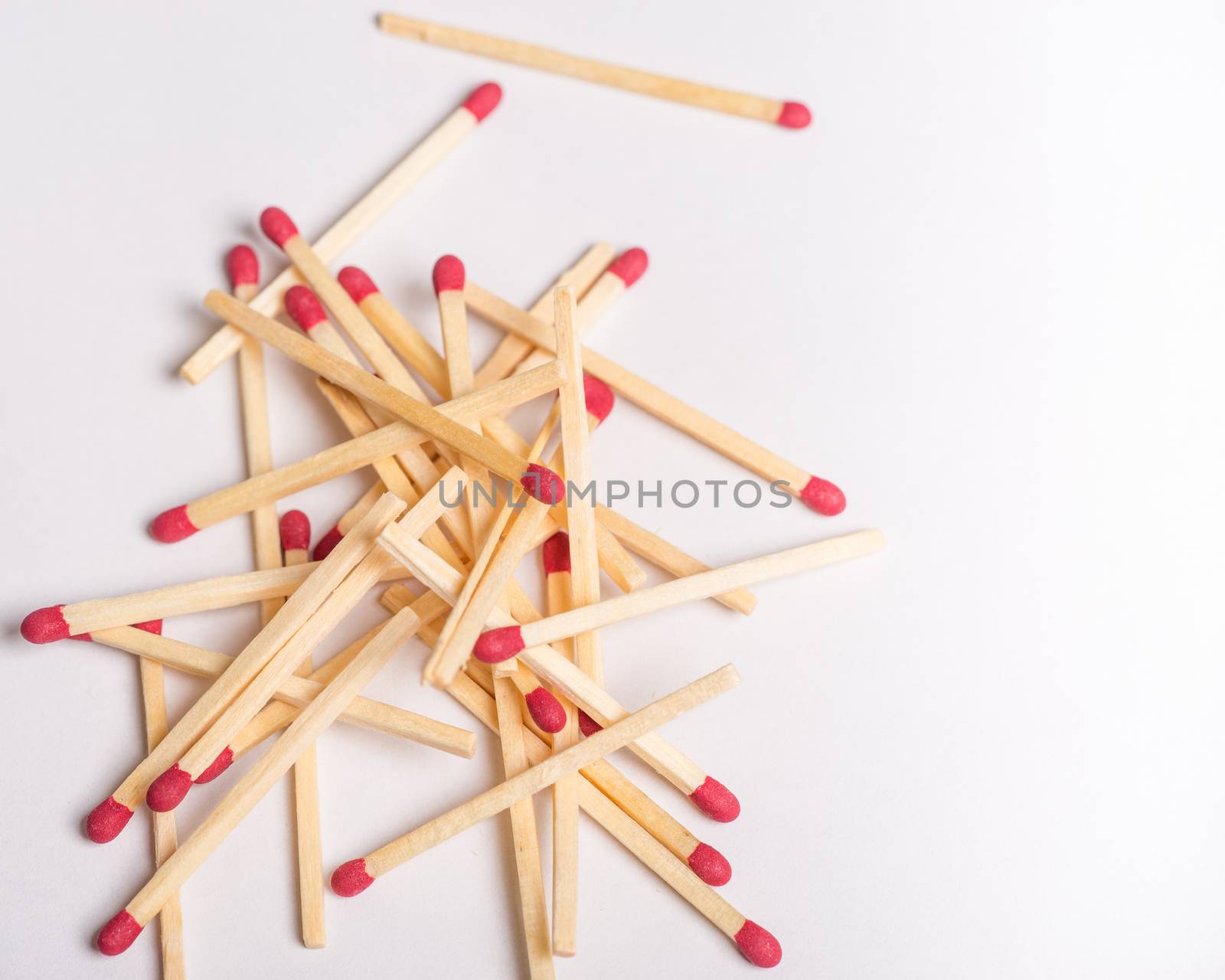 Matches isolated on white background with copy space.