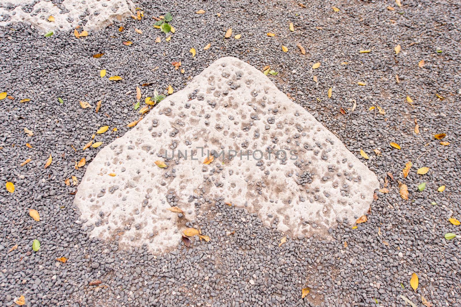 Heart shaped stones built as a tribute in Tabgha on the Sea of Galilee are next to the Church of the Loaves and Fishes are said to be steps where the Lord Jesus stood.