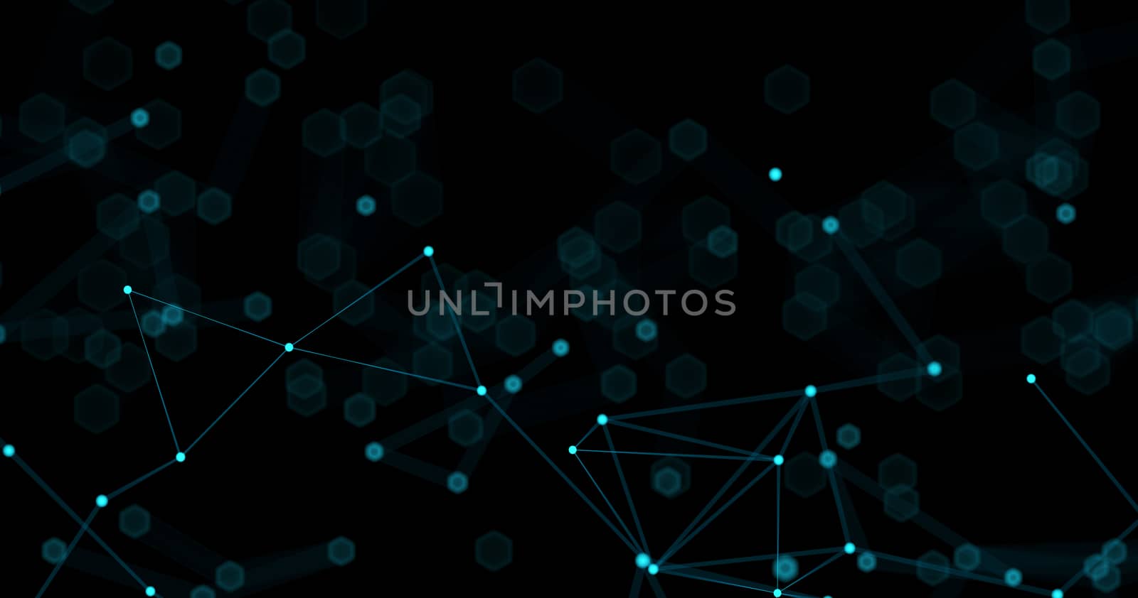 Abstract futuristic light wallpaper background design. Science dark pattern with structure mesh and lines. Modern business space triangular illustration 3D render