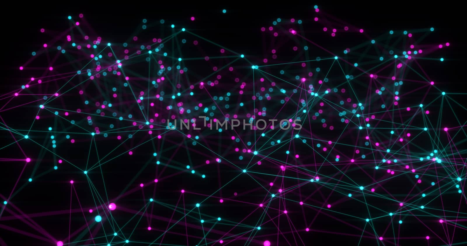 Abstract futuristic light wallpaper background design. Science dark pattern with structure mesh and lines. Modern business space triangular illustration 3D render