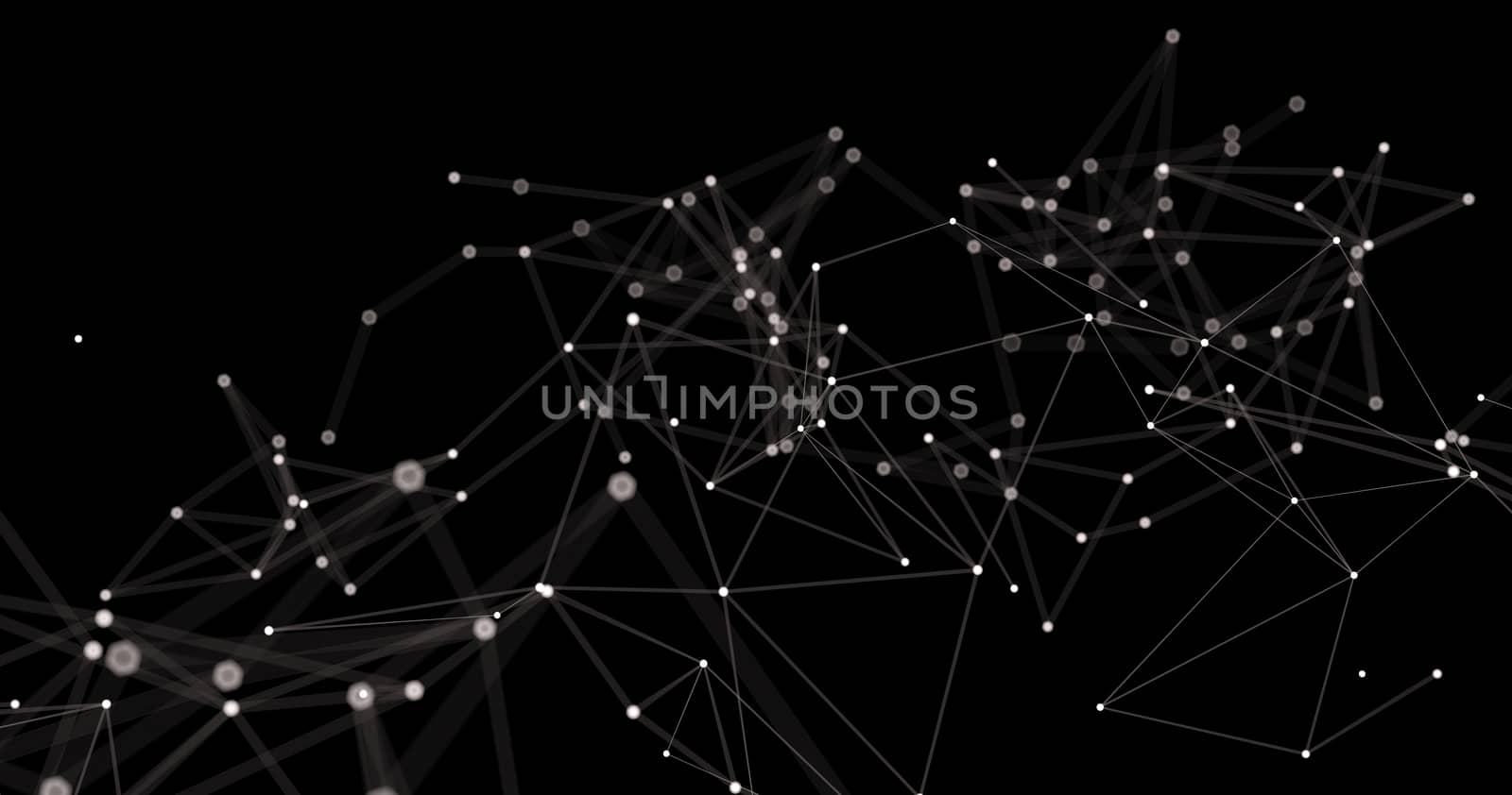 Abstract futuristic light wallpaper background design. Science dark pattern with structure mesh and lines. Modern business space triangular illustration 3D render