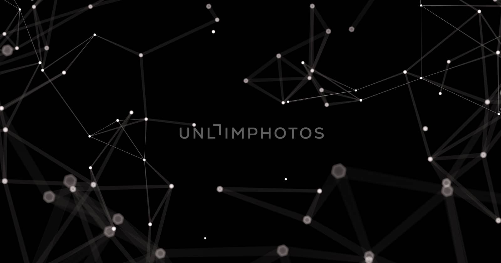 Abstract futuristic light wallpaper background design. Science dark pattern with structure mesh and lines. Modern business space triangular illustration 3D render