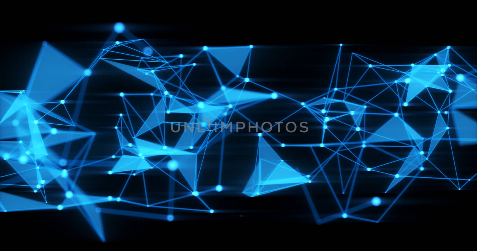 Abstract futuristic light wallpaper background design. Science dark pattern with structure mesh and lines. Modern business space triangular illustration 3D render
