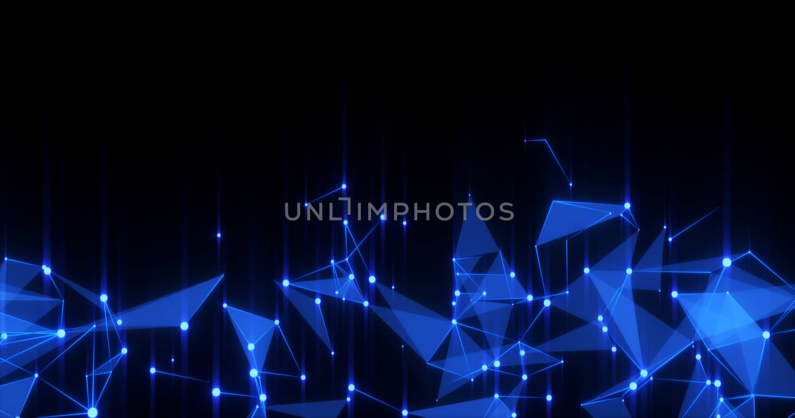 Abstract futuristic light wallpaper background design. Science dark pattern with structure mesh and lines. Modern business space triangular illustration 3D render