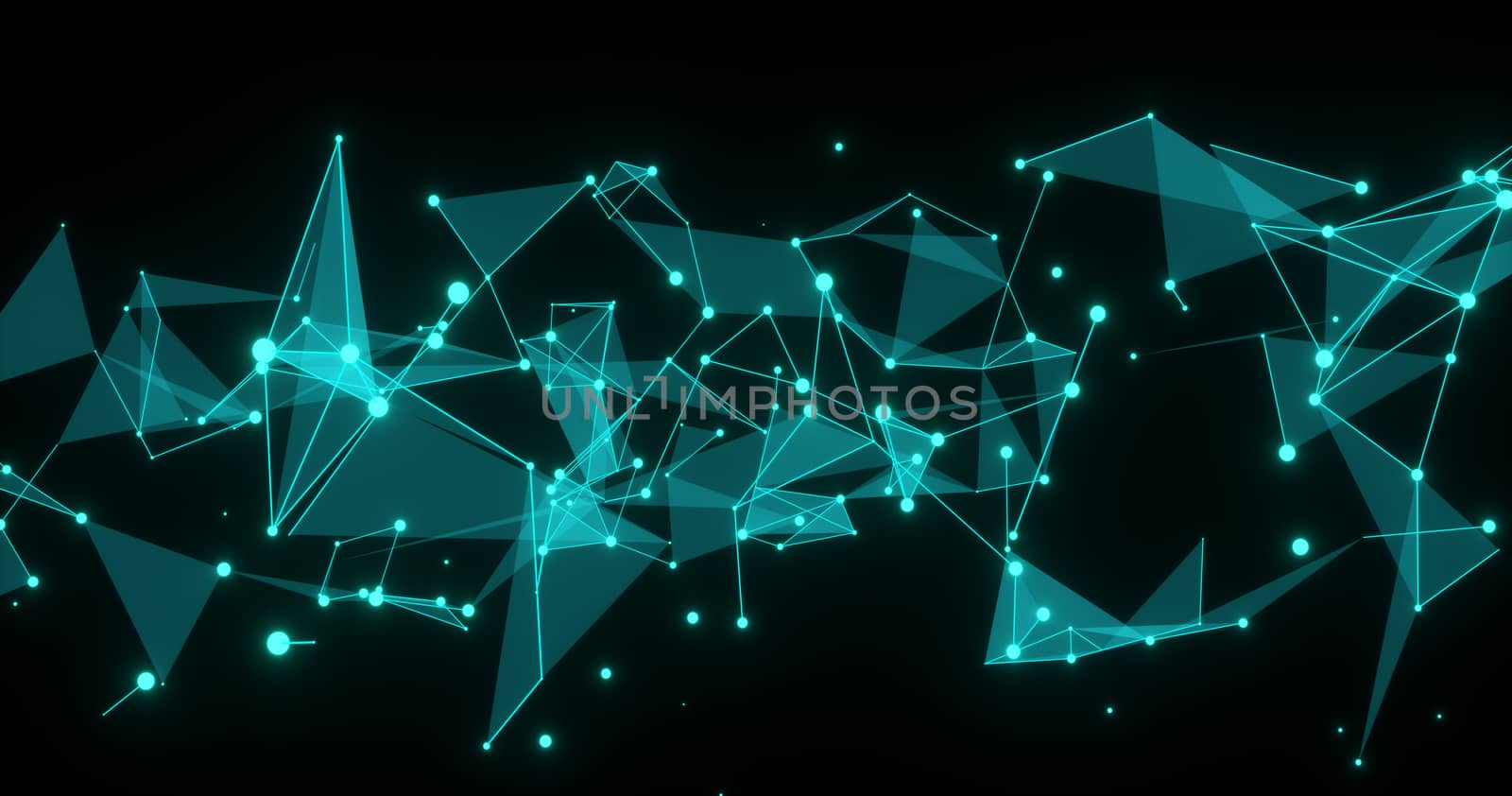 Abstract futuristic light wallpaper background design. Science dark pattern with structure mesh and lines. Modern business space triangular illustration 3D render