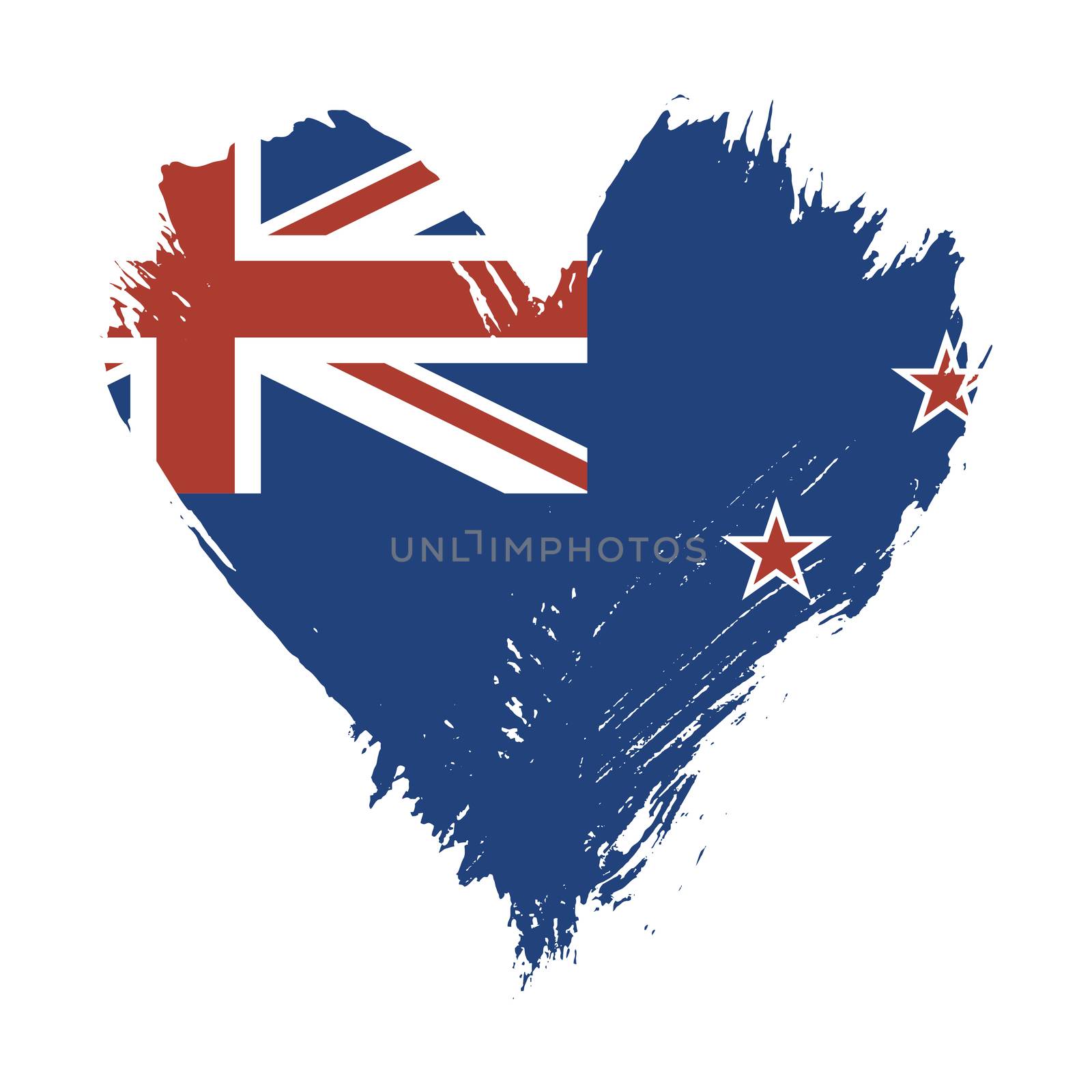 Brushstroke painted flag of New Zealand by BreakingTheWalls