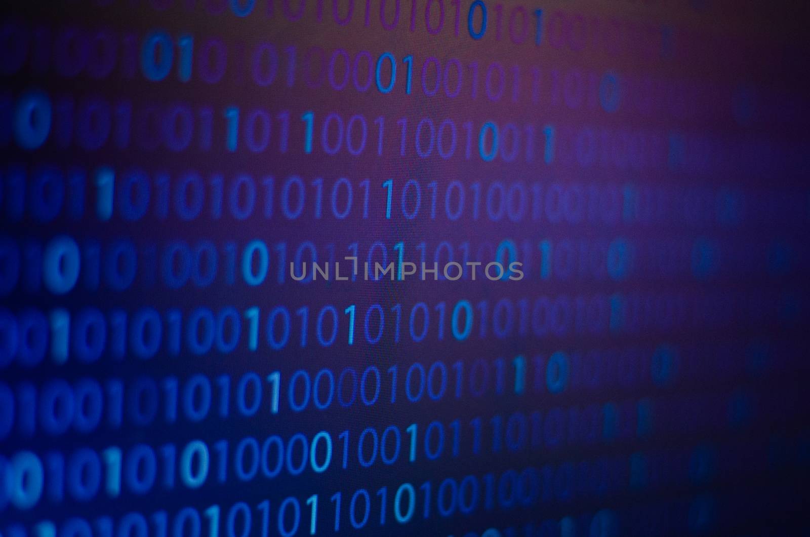 Binary Blue background Blue digital binary data code on screen abstract information technology background