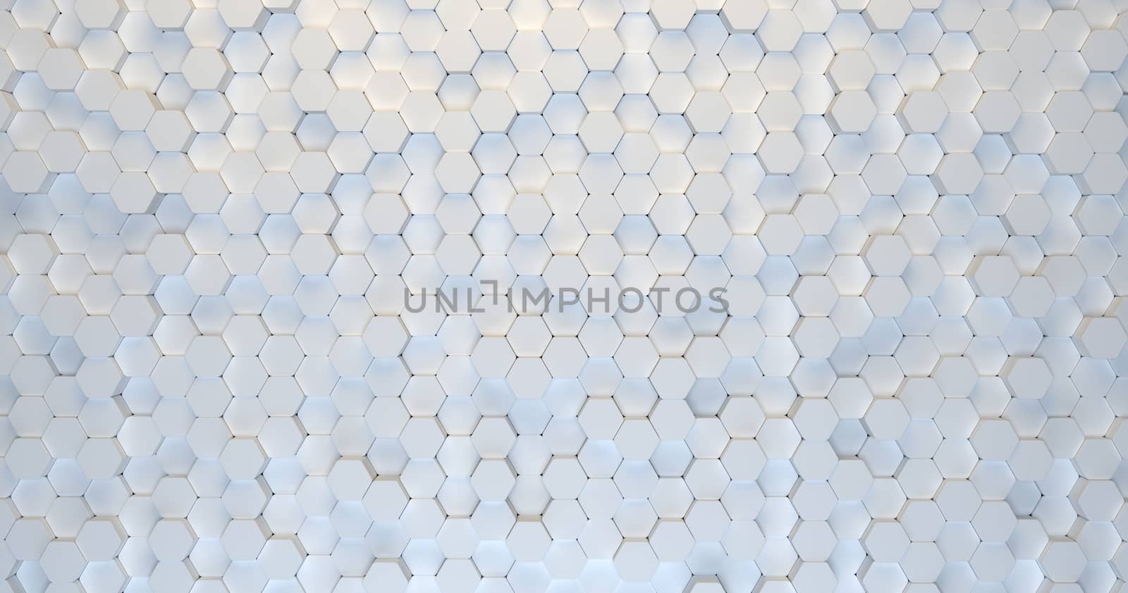 Abstract technological hexagonal background. 3d rendering. Geometric pattern. Graphic design elementfor wallpaper.