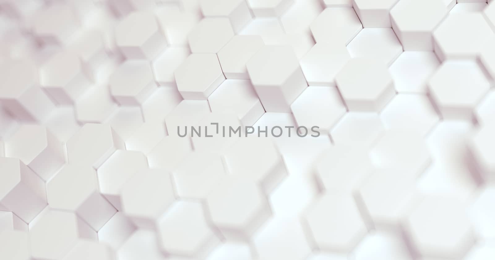 Abstract technological hexagonal background. 3d rendering. Geometric pattern. Graphic design elementfor wallpaper.