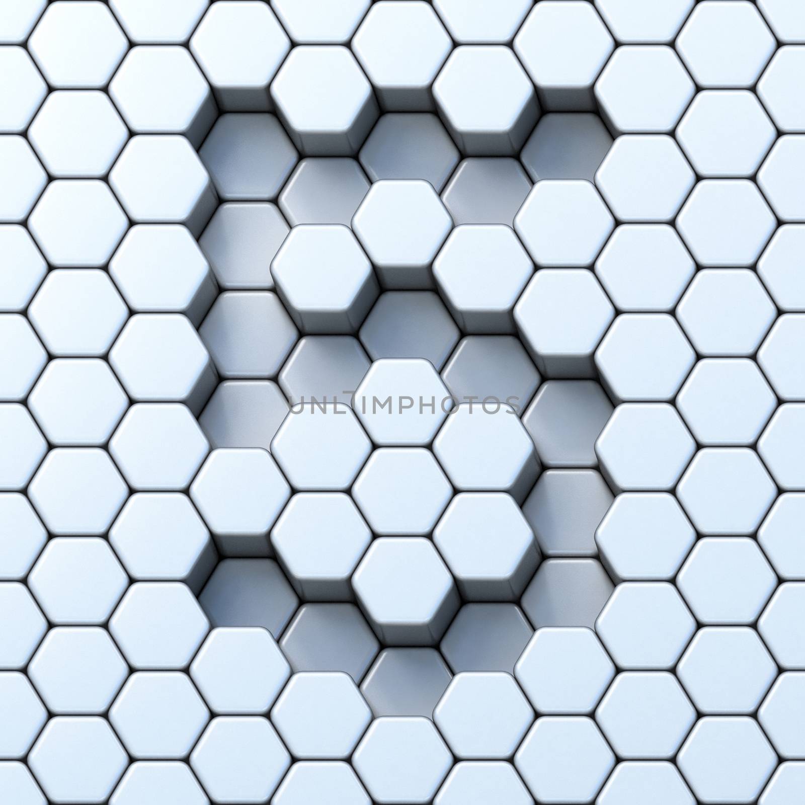 Hexagonal grid number FIVE 5 3D by djmilic