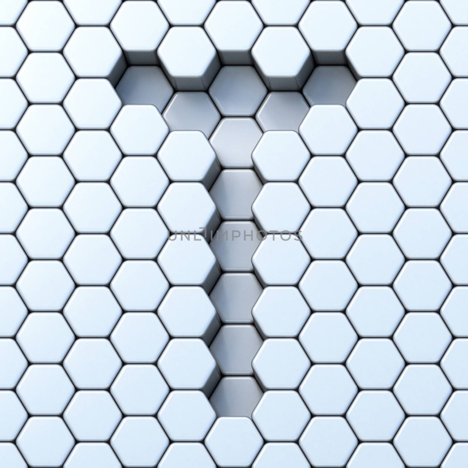 Hexagonal grid letter T 3D by djmilic