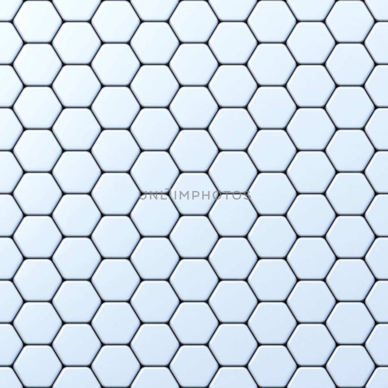 Hexagonal grid 3D render illustration