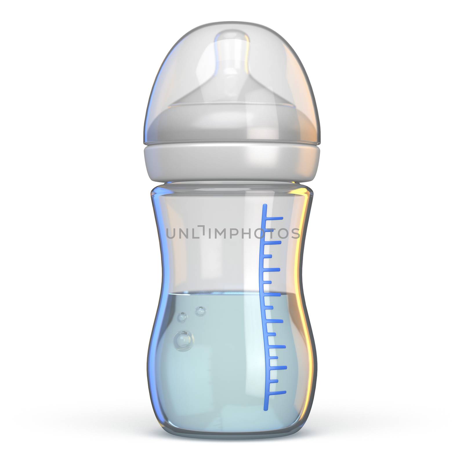 Baby bottle closed 3D rendering illustration isolated on white background