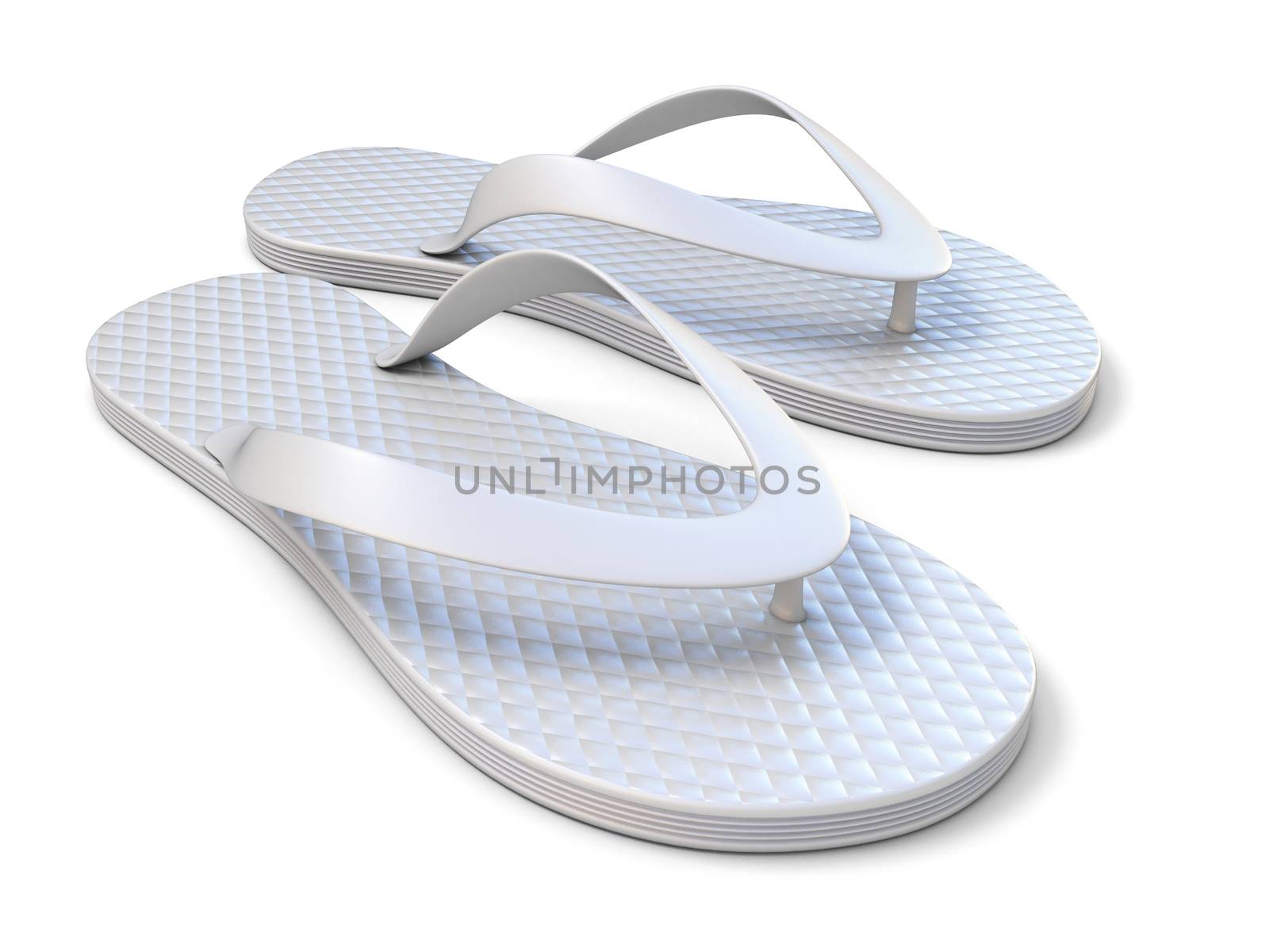 White flip flops 3D by djmilic