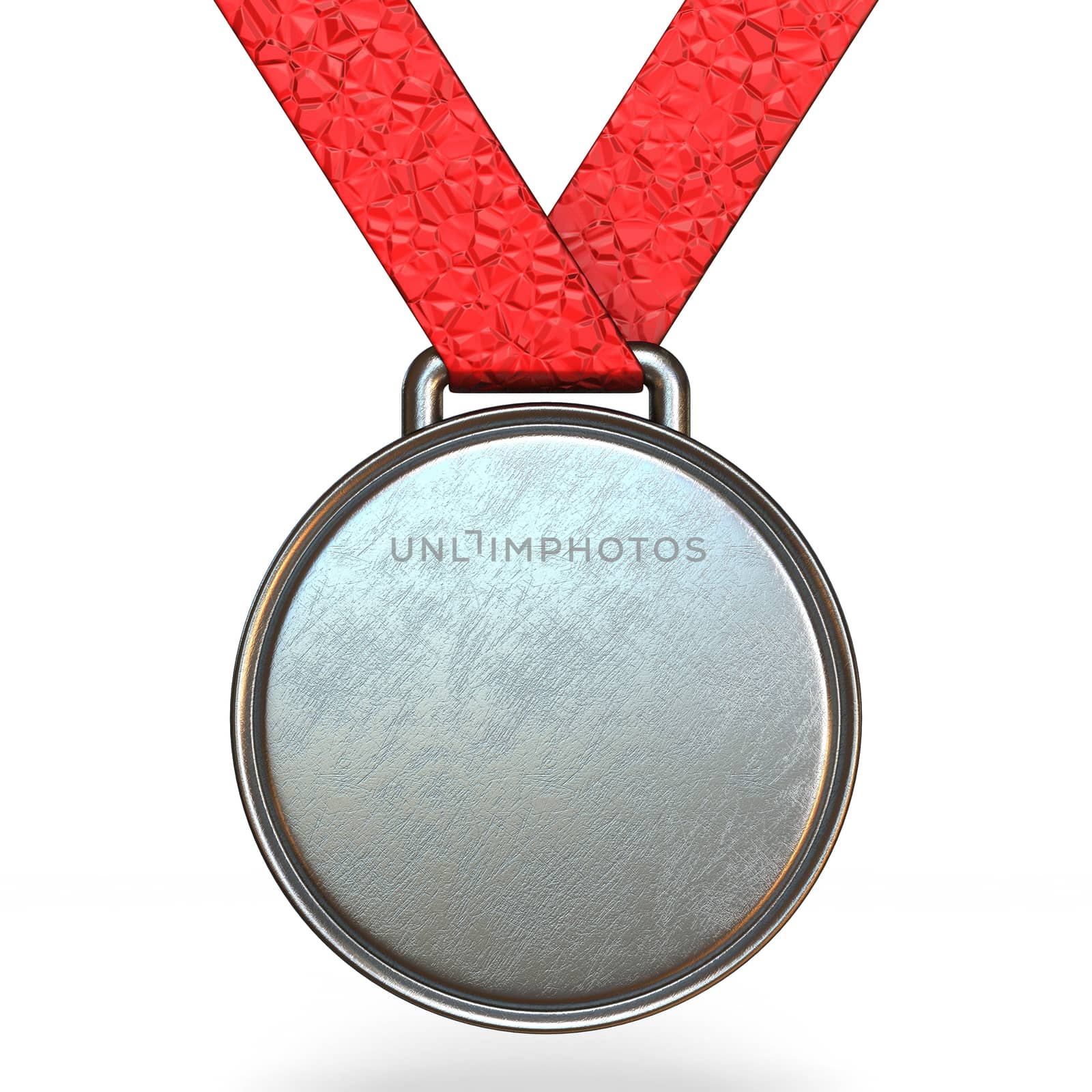 Silver medal 3D rendering illustration isolated on white background