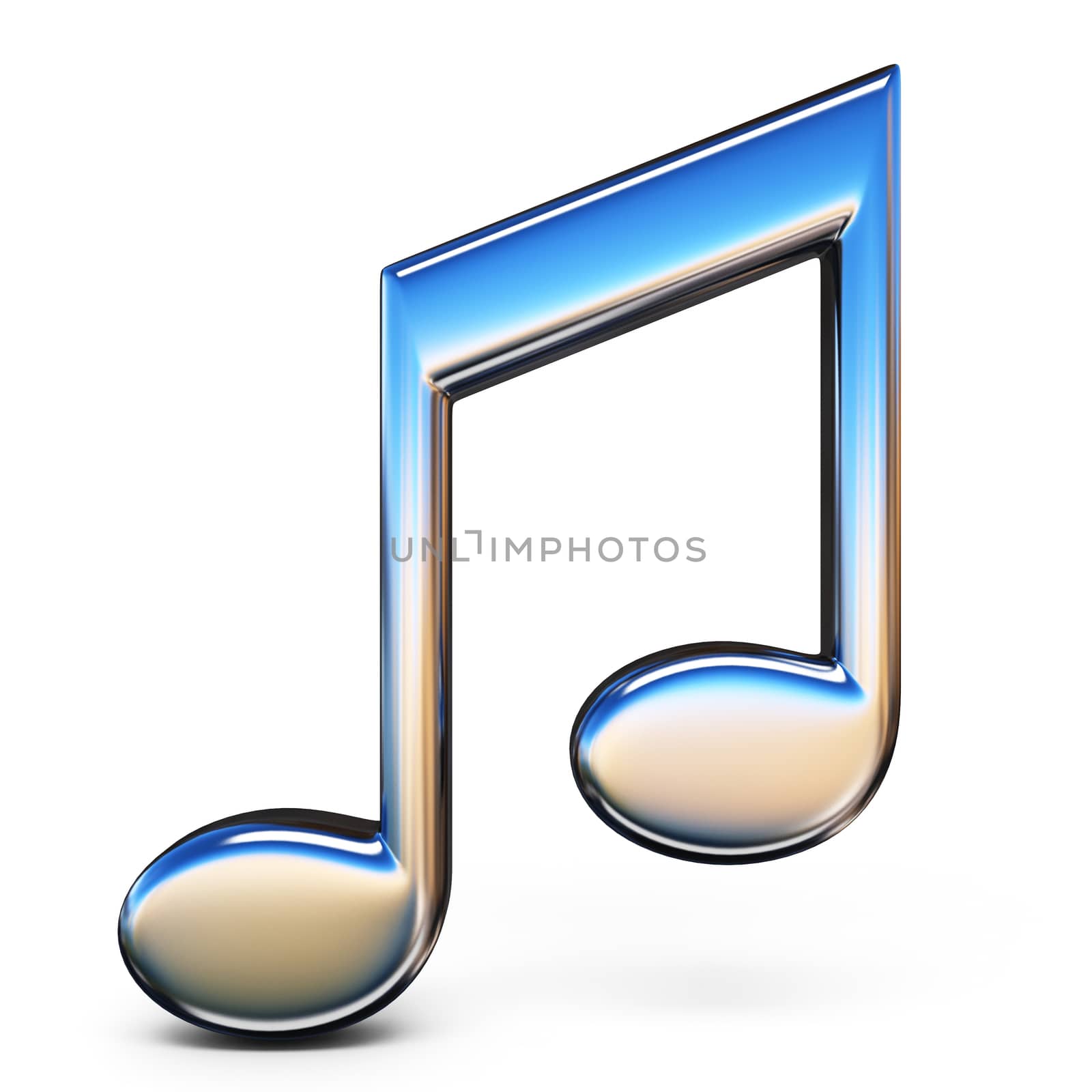 Music sign double eight notes 3D rendering illustration isolated on white background