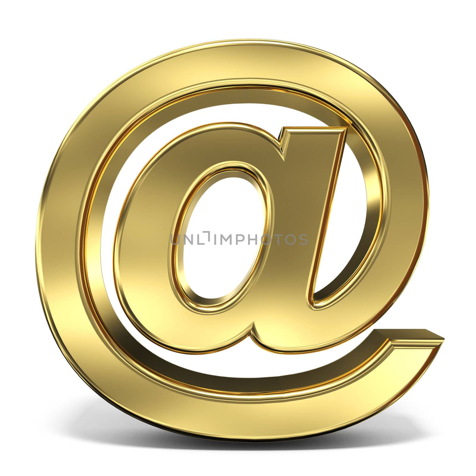 E-mail sign at symbol 3D rendering illustration isolated on white background