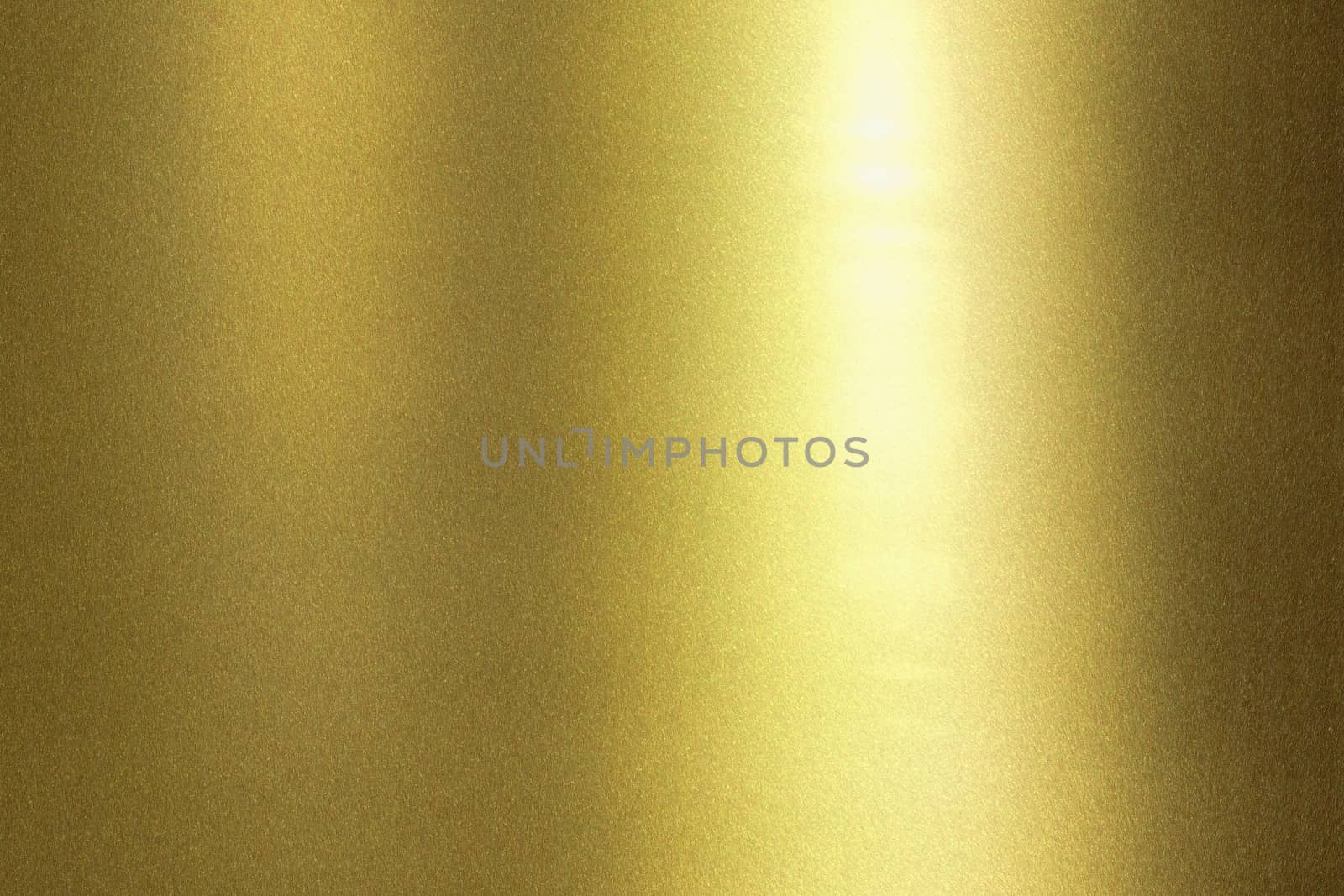 Light shining on wave golden metal wall, abstract texture background