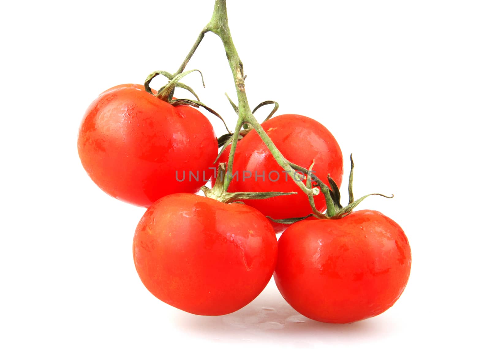 Close-Up Of Red Tomato On White Background by nenovbrothers