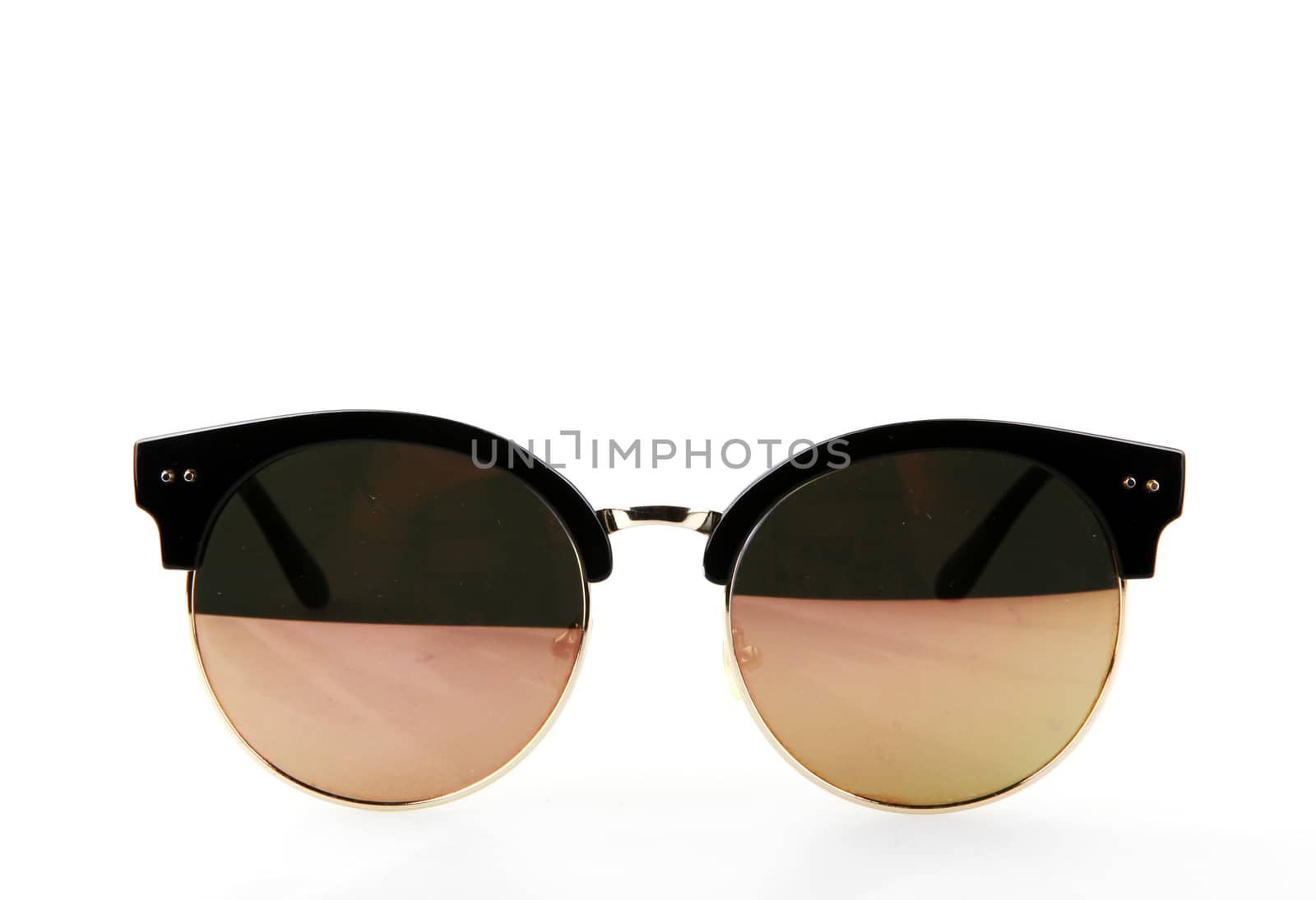 Stylish Sunglasses Against White Background by nenovbrothers