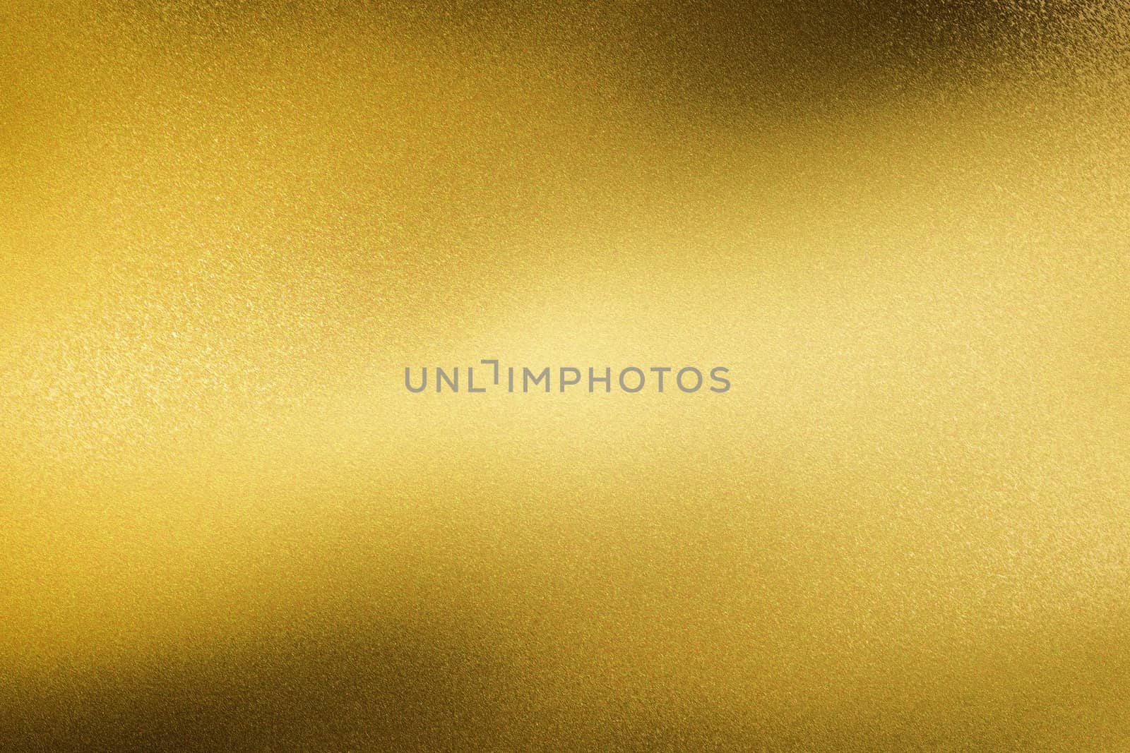 Glowing brushed yellow metal wall surface, abstract texture background