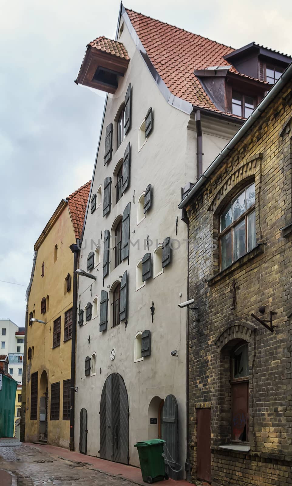 Street of the historical houses in the old town of Riga, Latvia