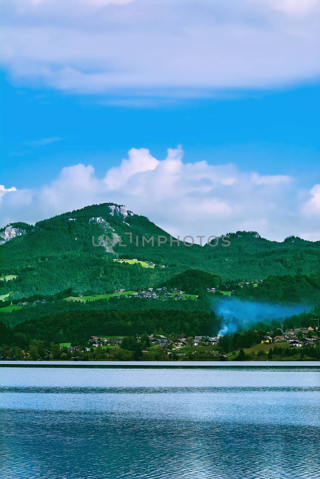 Settlement on the Bank of a Lake, Austria