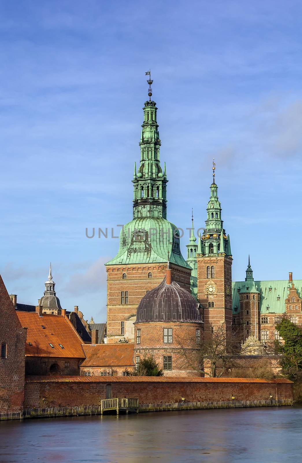 View to Frederiksborg slot from Palace Lake, Denmark