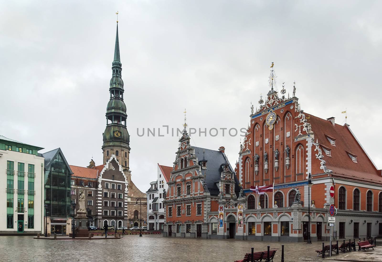 Town Hall Square in Riga old town, Latvia