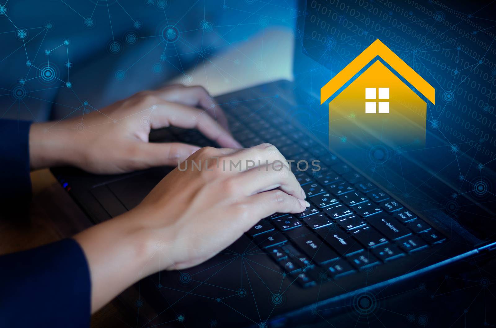 Real estate agency online keyboard Real Estate computer by sarayut_thaneerat