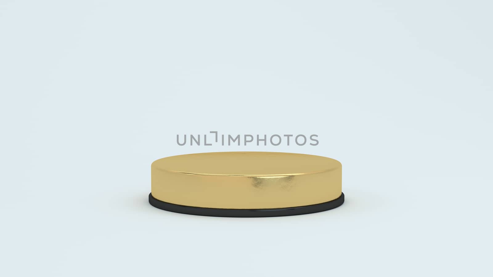 3d render abstract platforms with golden part. Realistic mock up for promotion, banners background, product show. Illustration