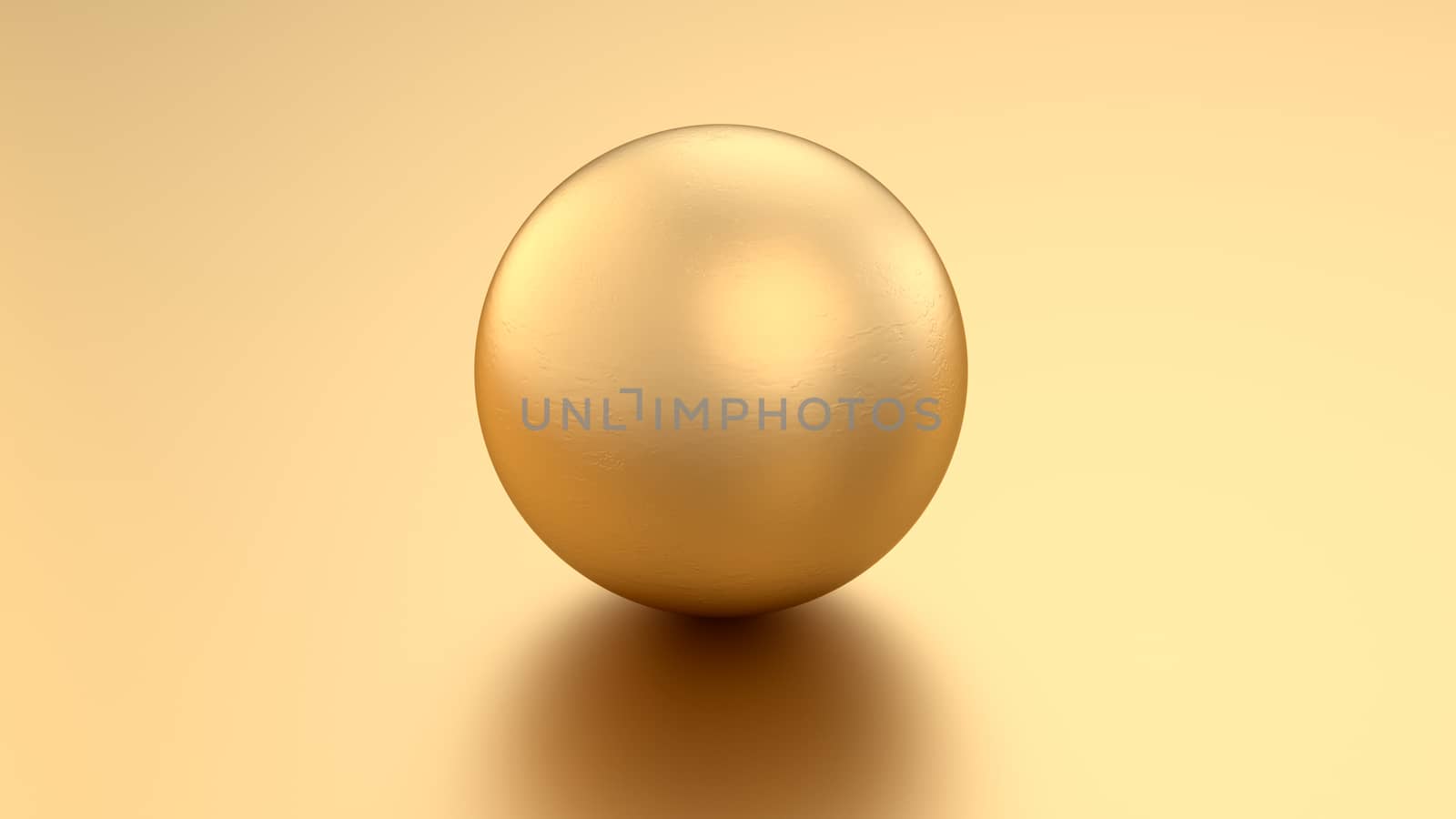 Golden 3d render sphere balls on metal background with reflection. Modern luxury design element for banner sale design. Christmas illustration. by Shanvood