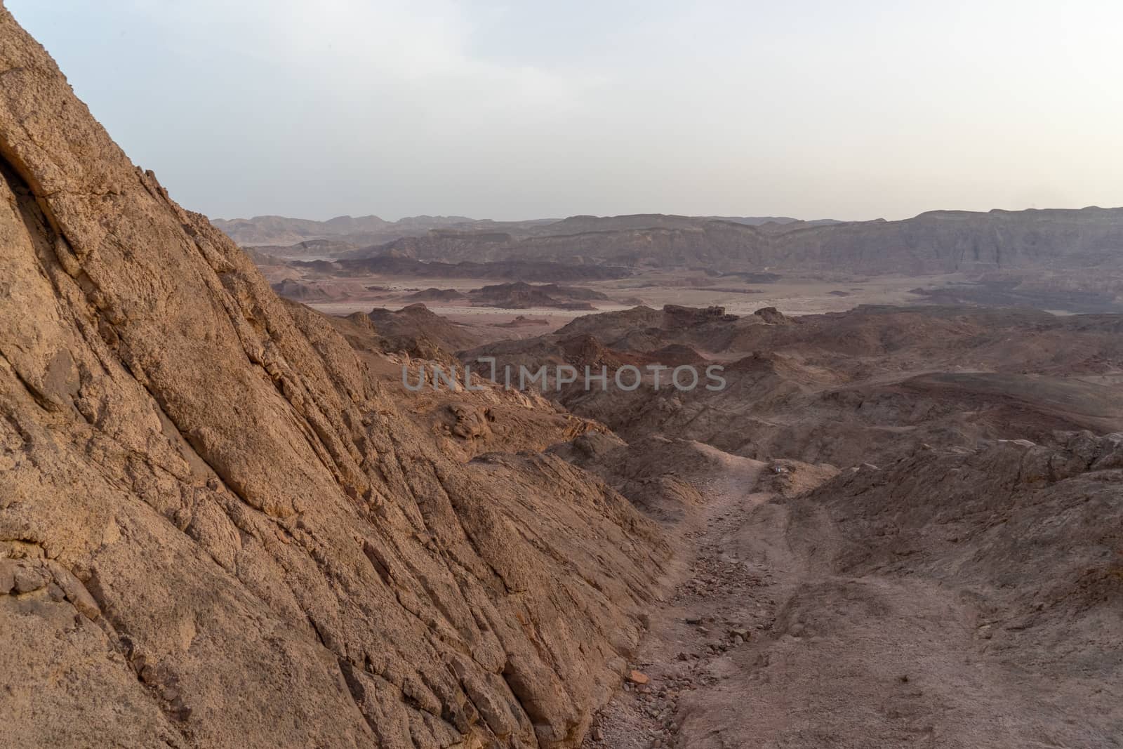 Hiking in desert nature landscape for health and vacation