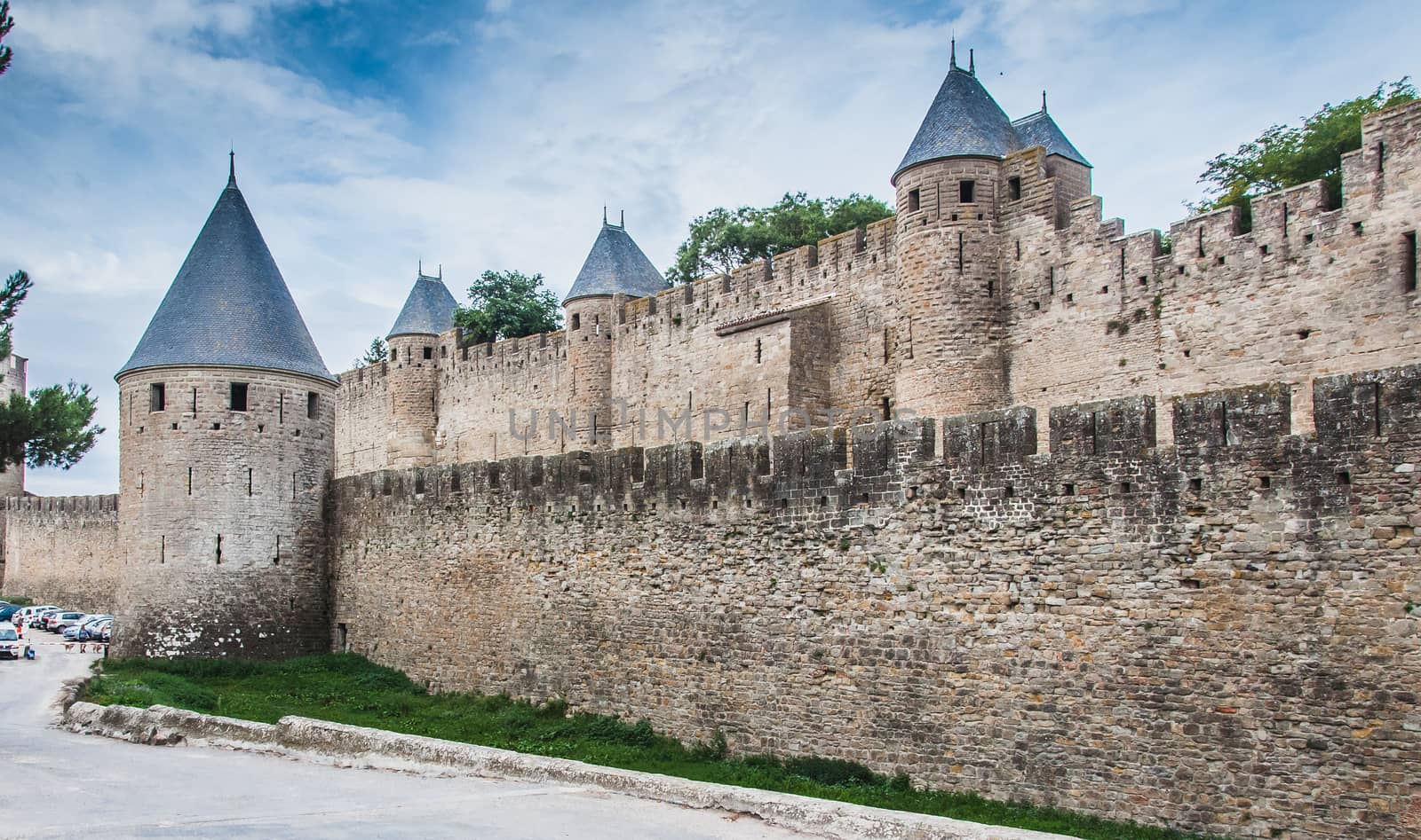 Ramparts of the Medieval City of Carcassonne in the Aude in France