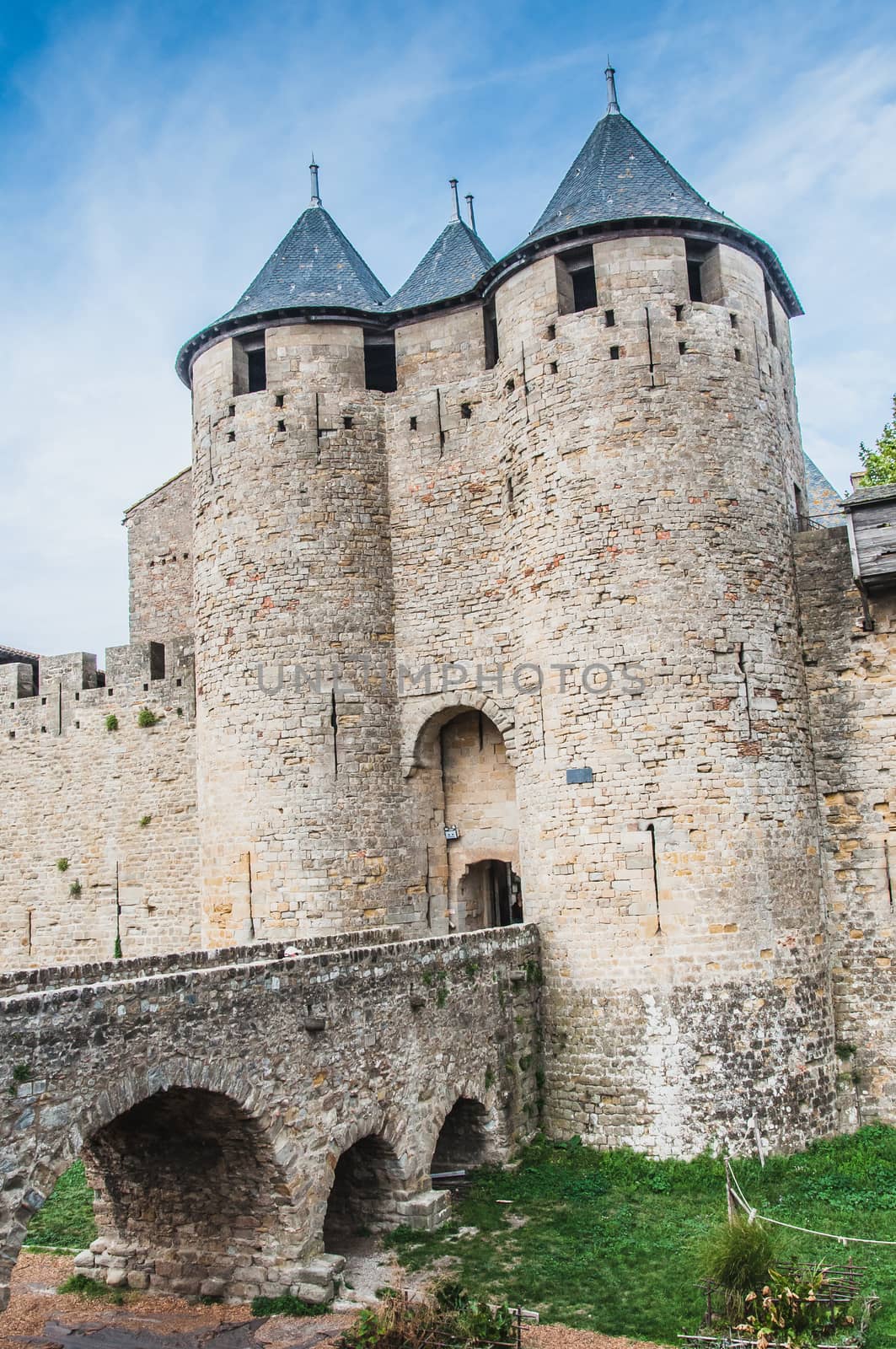 Ramparts of the Medieval City of Carcassonne in the Aude in France