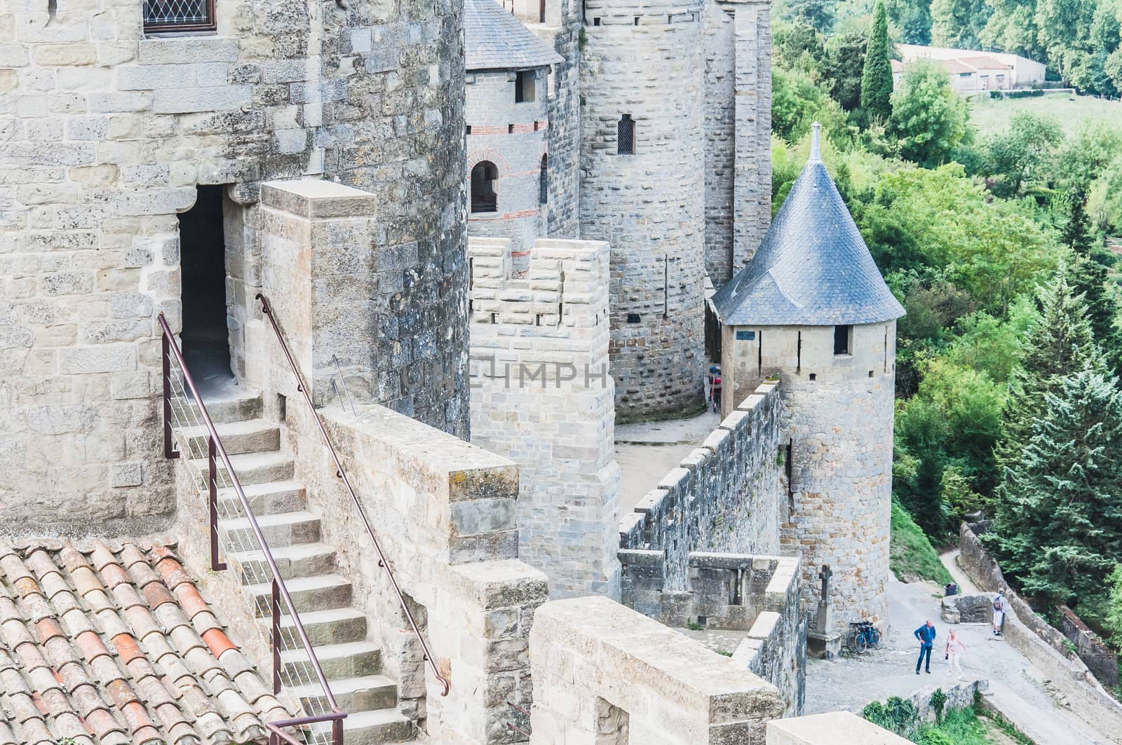 Ramparts of the Medieval City of Carcassonne in the Aude in France