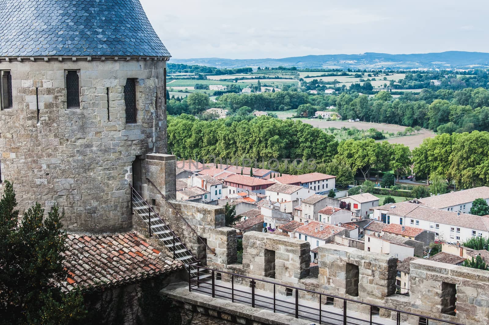 Ramparts of the Medieval City of Carcassonne in the Aude in France