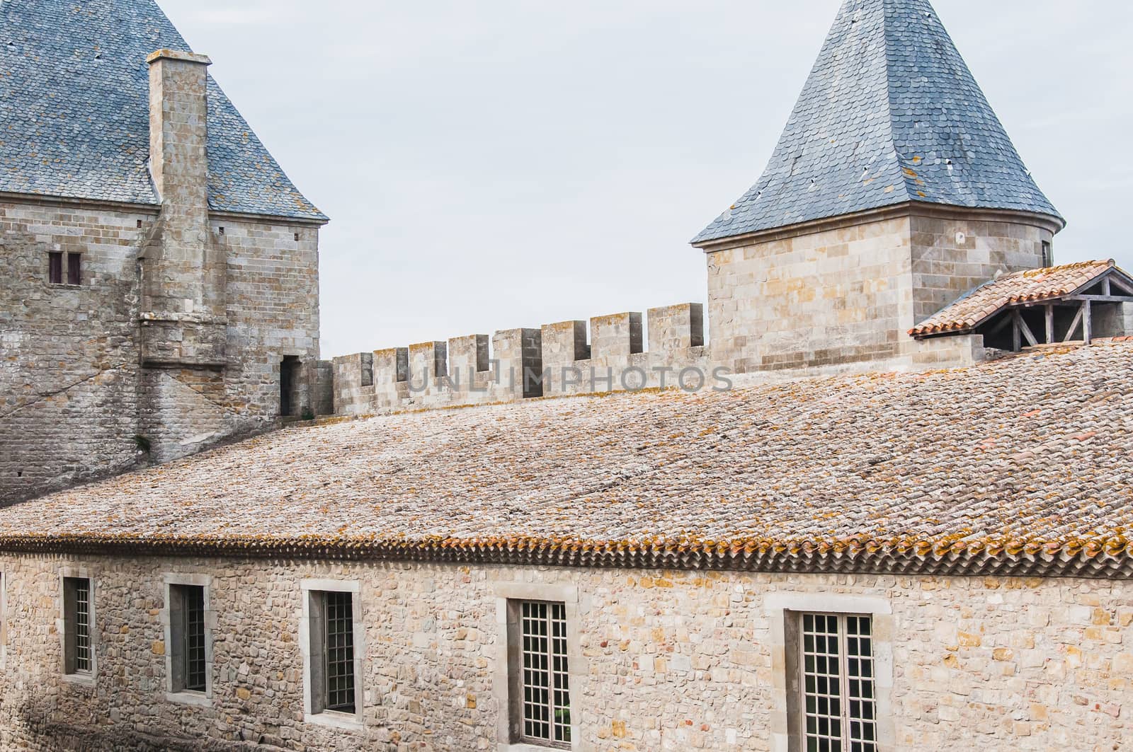 Ramparts of the Medieval City of Carcassonne in the Aude in France