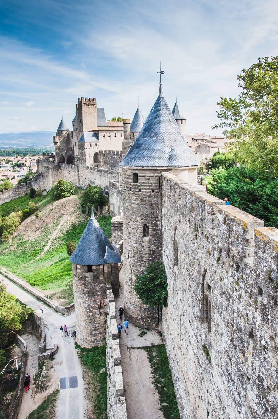 Ramparts of the Medieval City of Carcassonne in the Aude in France