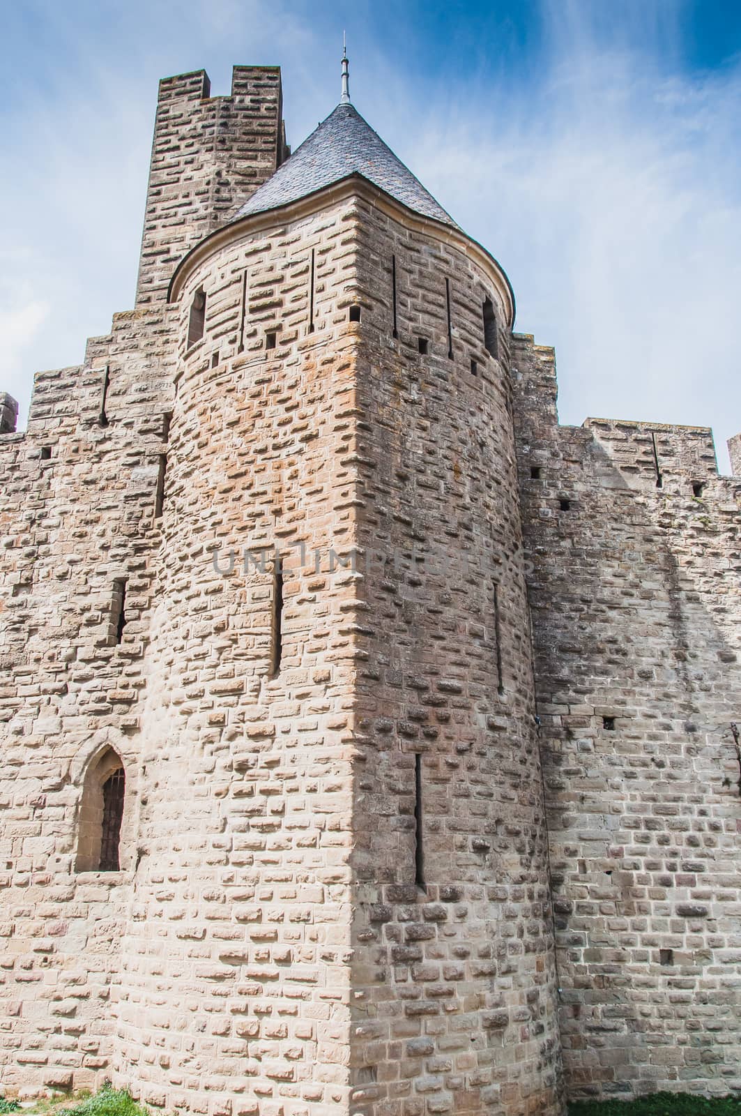 Ramparts of the Medieval City of Carcassonne in the Aude in France