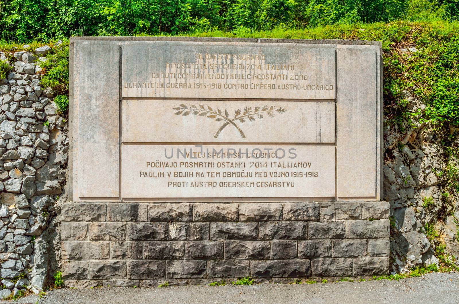 Kobarid, Slovenia, 4 June 2013 - the italian military memorial in Caporetto, World War I landmark in Europe