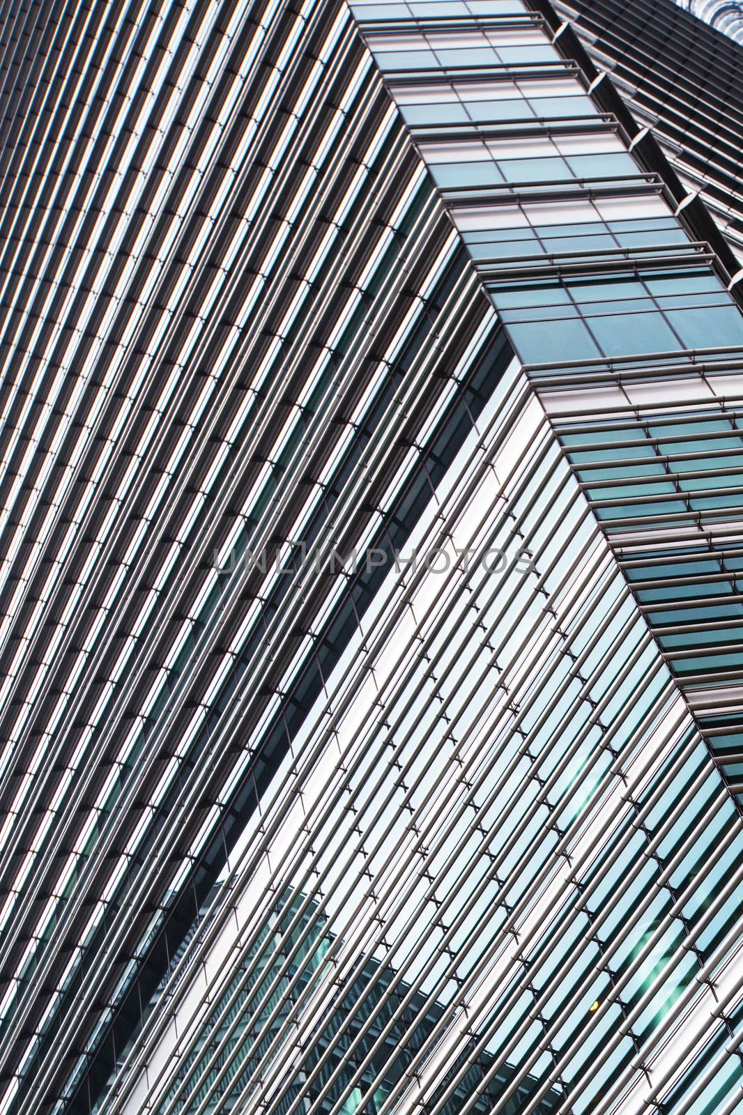 Abstract modern architecture background of the Petronas Twin Towers in Kuala Lumpur, Malaysia