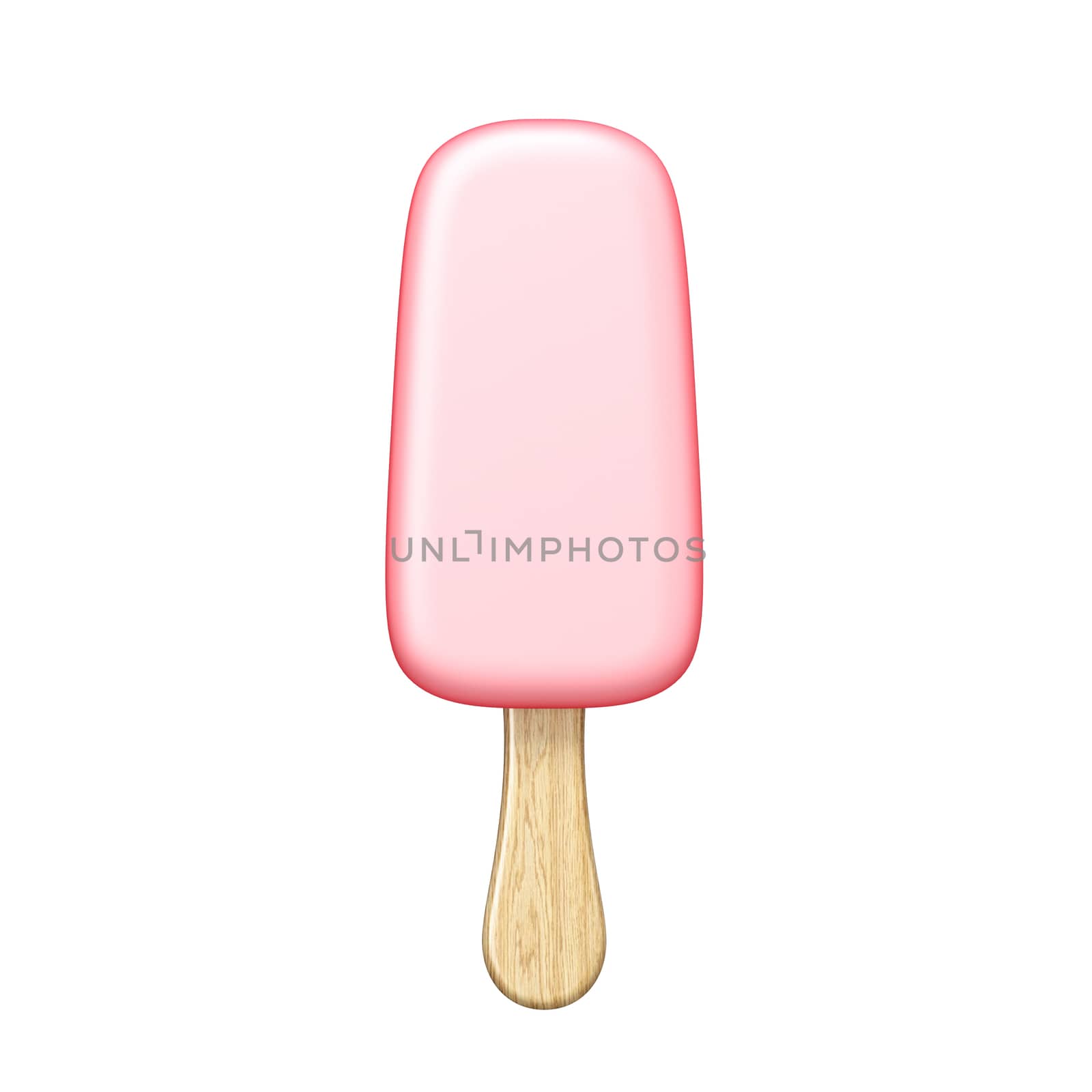 Pink popsicle 3D rendering illustration isolated on white background