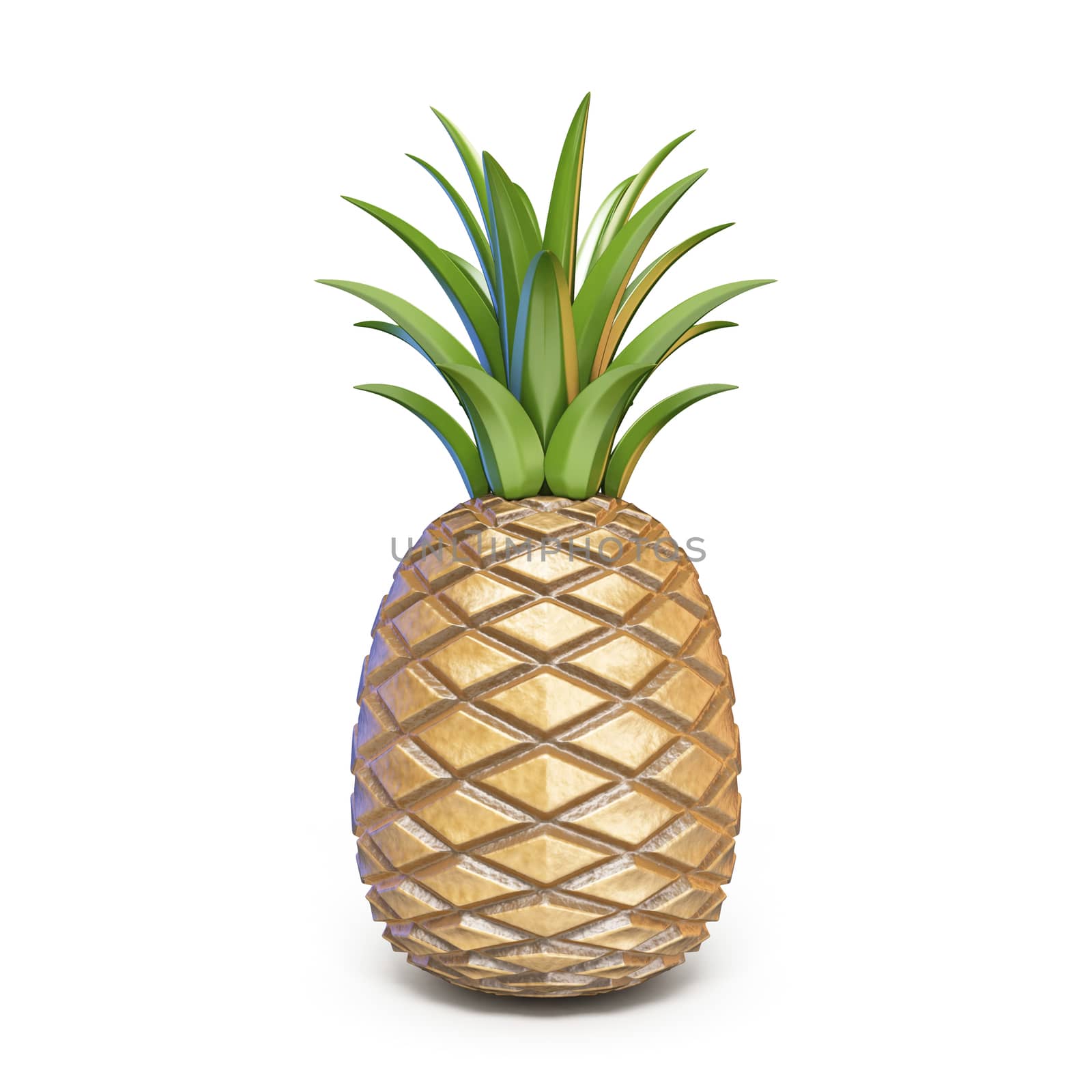 Pineapple 3D rendering illustration on white background by djmilic