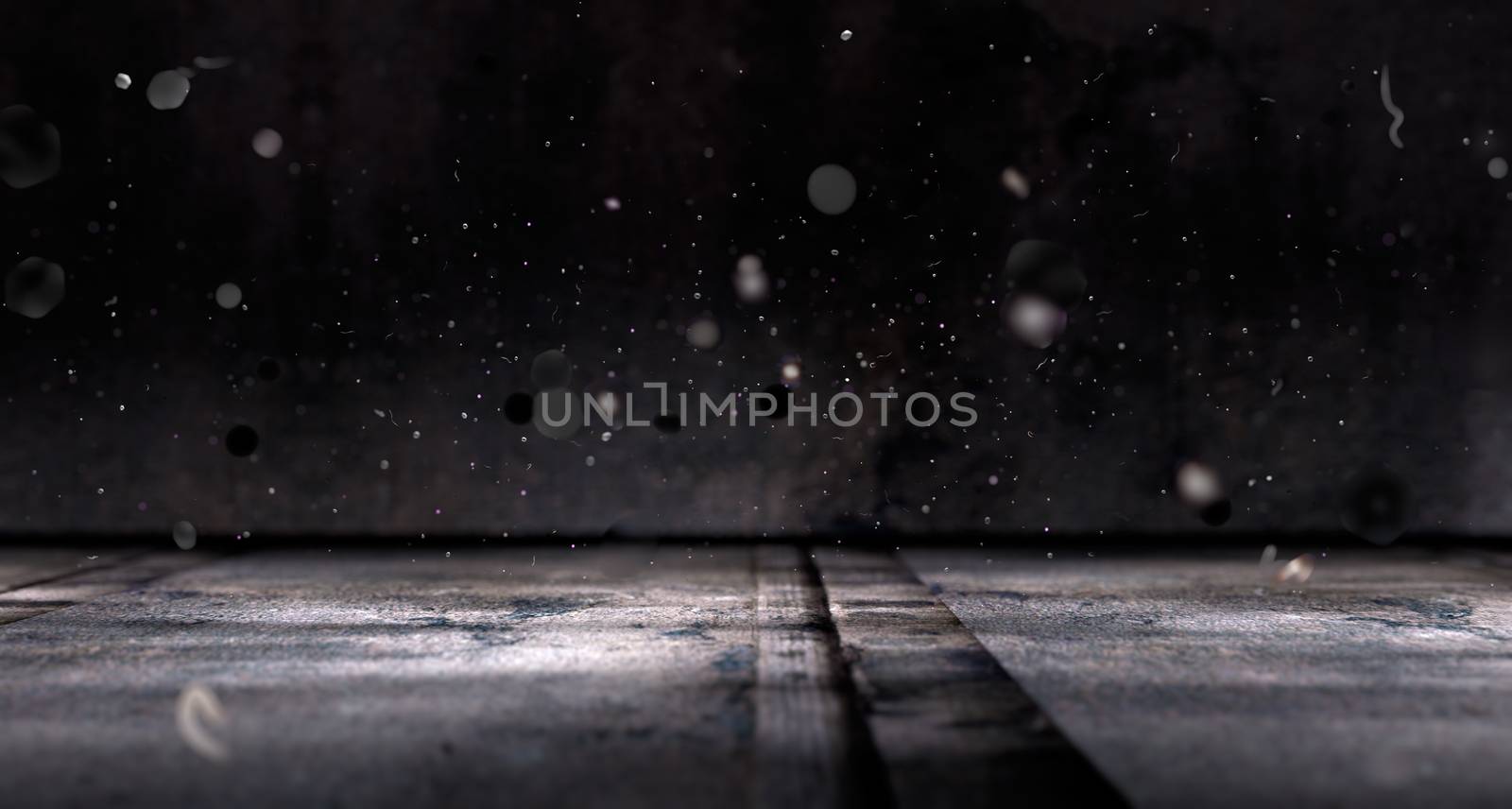 Wall and floor cement  background illuminated by spotlight