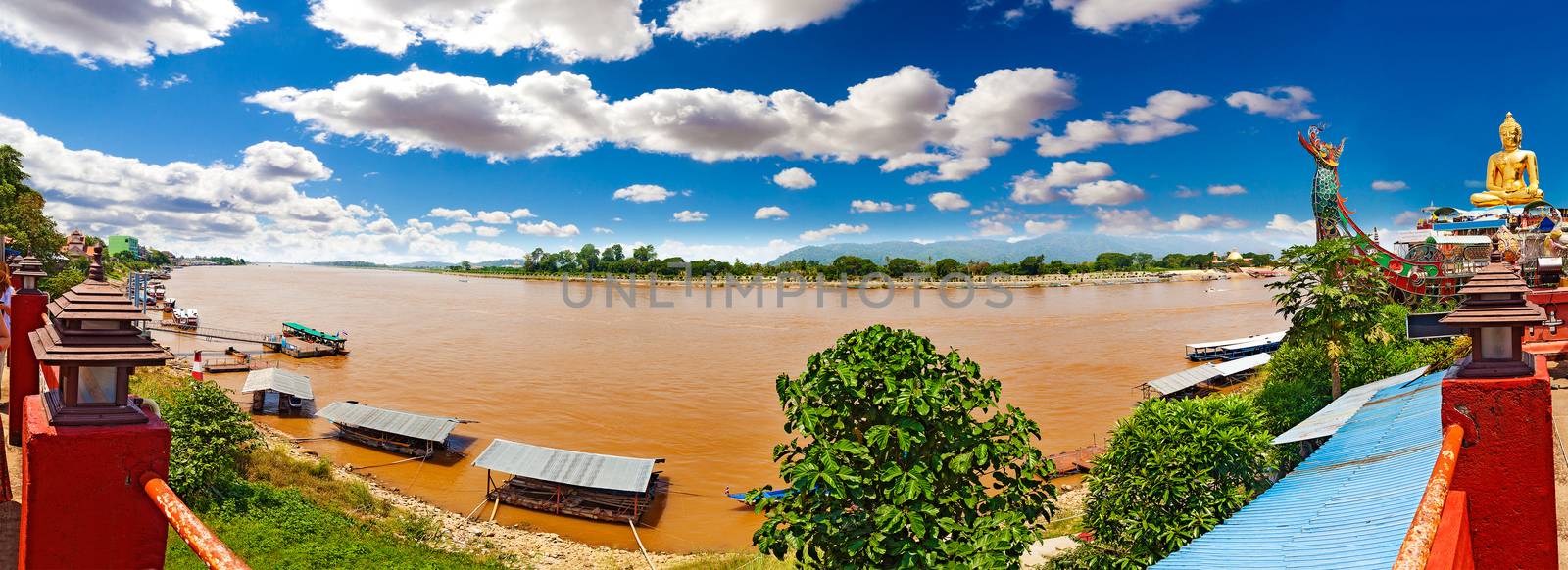 Mekong river scenery landscape.Asian trip adventures