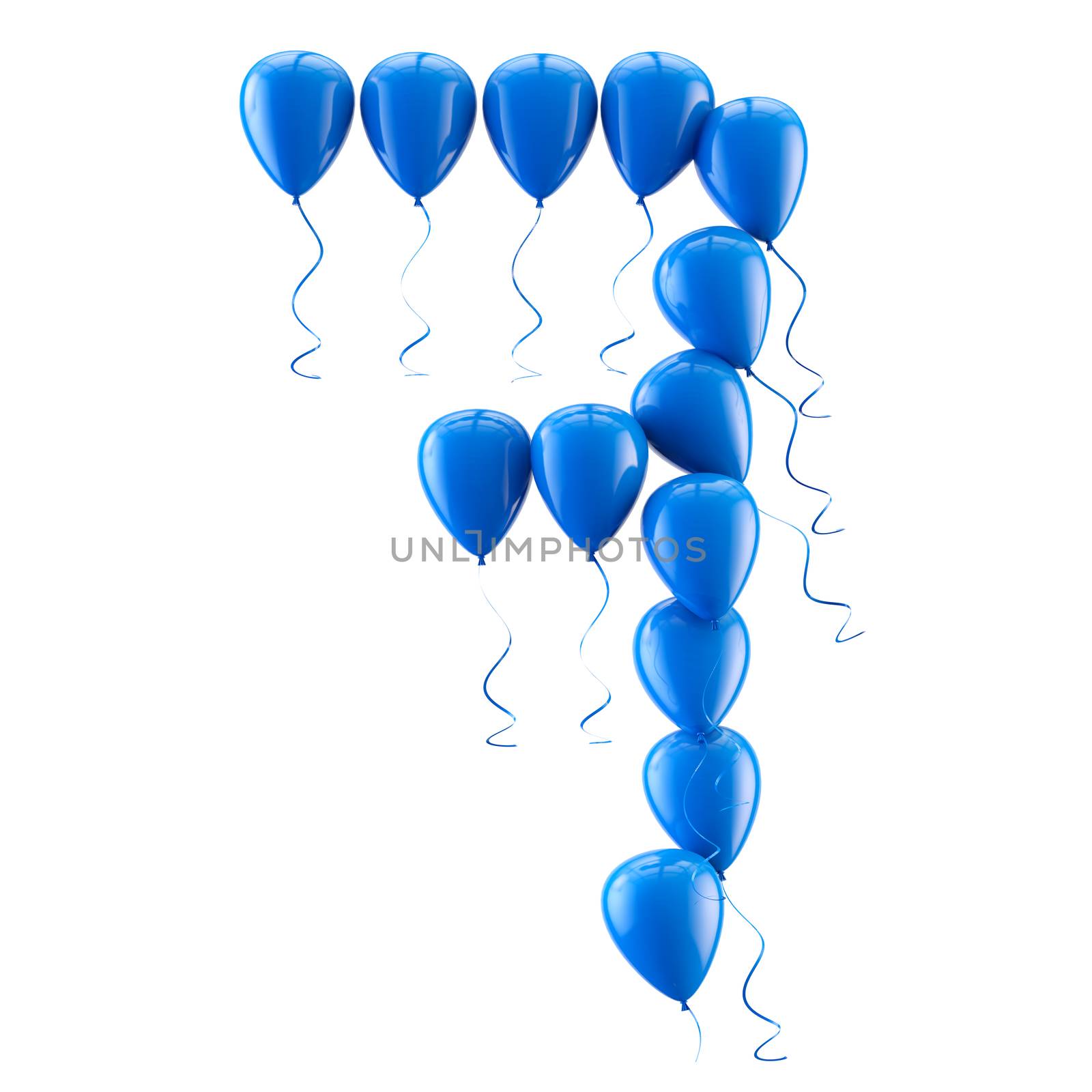 3D rendering Colorful balloons letters isolated over white. by carloscastilla