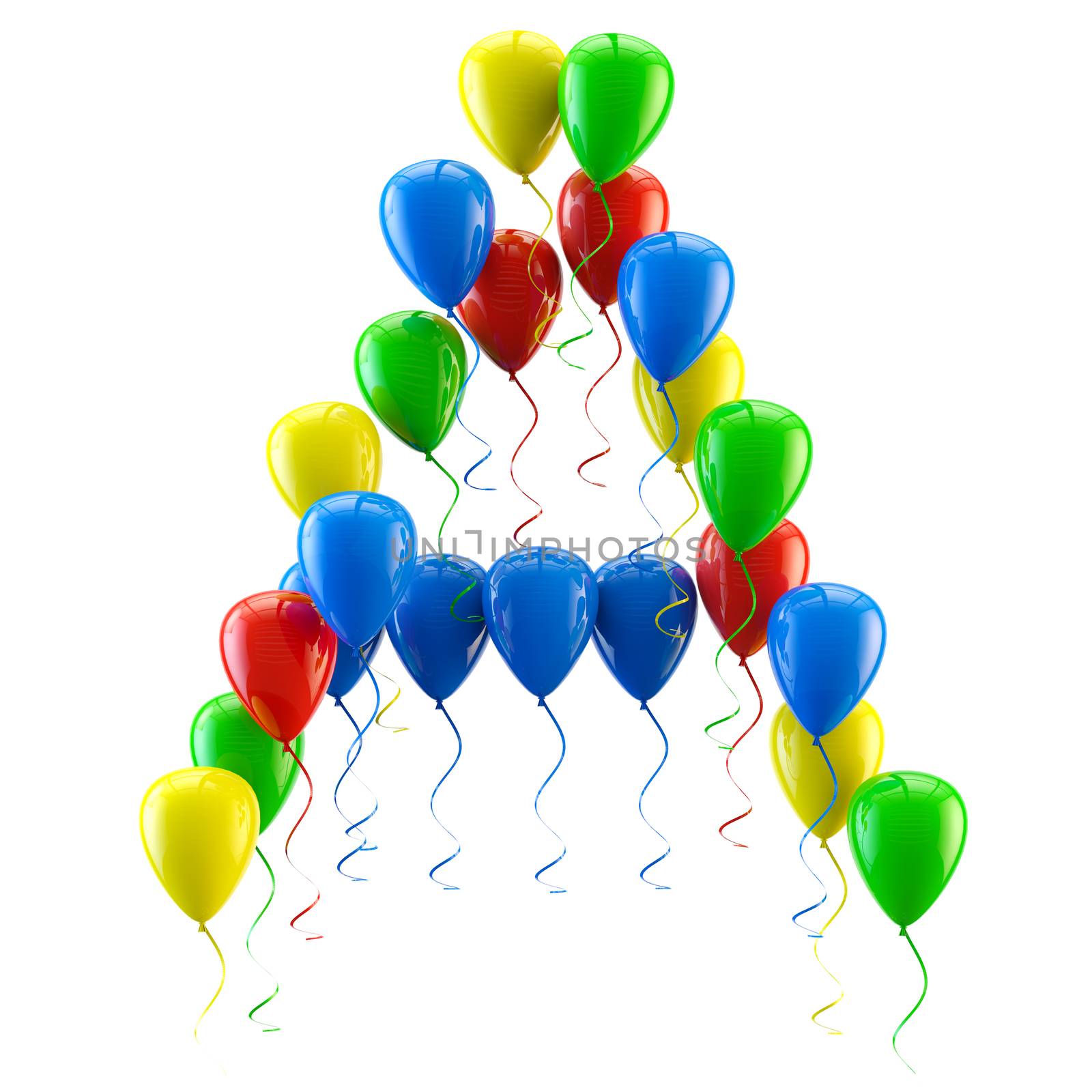 3D rendering Colorful balloons letters isolated over white. by carloscastilla